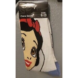 Disney Princess Snow White Crew Socks Unisex Adult Size  9-13 New With Tags